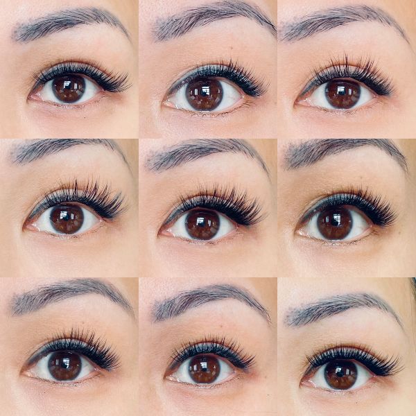 9 different styles of lashes that can be made with one kit